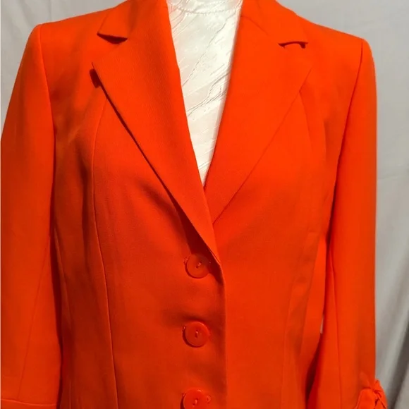 Le Suit Women's Bright Orange Skirt Set - Picture 2 of 6